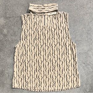 Sleeveless Tan and Black Patterned Top